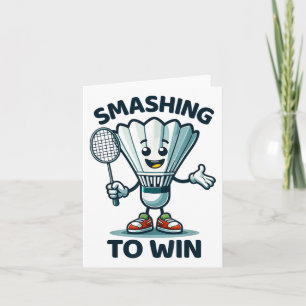 Badminton Forever Cartoon Shuttle En Racket Grafis Kaart