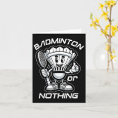 Badminton Forever Cartoon Shuttle En Racket Grafis Kaart (Gele Bloem)