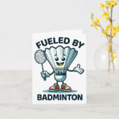 Badminton Forever Cartoon Shuttle en Racket Graph Kaart (Gele Bloem)