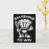 Badminton Forever Cartoon Shuttle en Racket Graph Kaart (Gele Bloem)