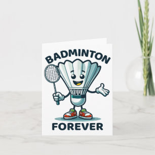 Badminton Forever Cartoon Shuttle en Racket Graph Kaart
