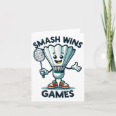 Badminton Forever Cartoon Shuttle en Racket Graph Kaart (Voorkant)