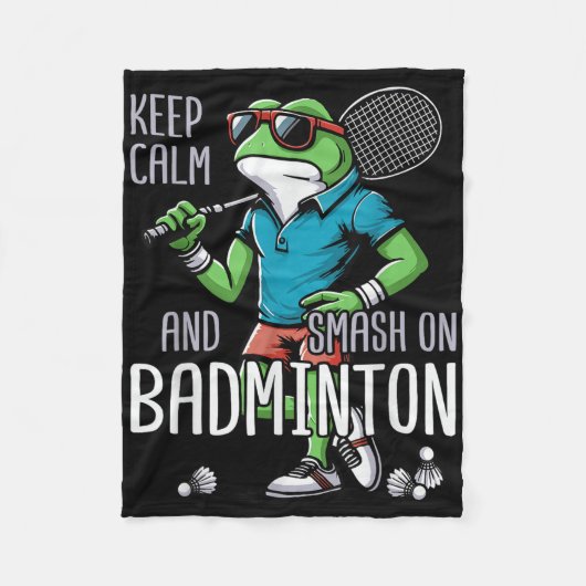 Badminton Frog Shuttle Poona Fleece Deken (Voorkant)