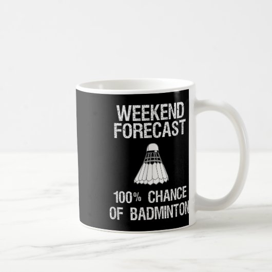 Badminton - Funny Badminton Weekend Forecast Koffiemok (Rechts)