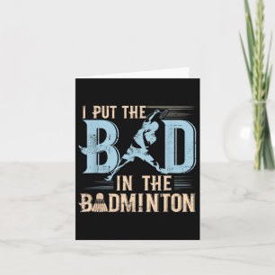 Badminton Funny Gezegde Racquets Shuttle Player Kaart