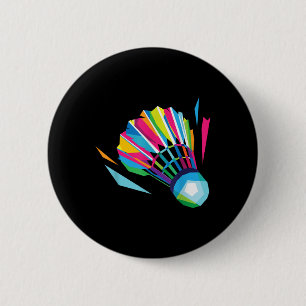 Badminton Game Shuttle Sport Badminton Pop Art Ronde Button 5,7 Cm