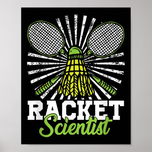 Badminton Geschenk Shuttle Racket Wetenschapper Ba Poster (Voorkant)