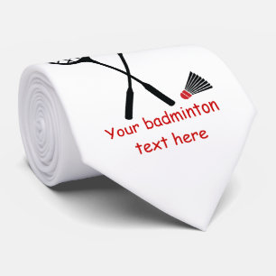 Badminton gifts, racquet and shuttlecock tie stropdas