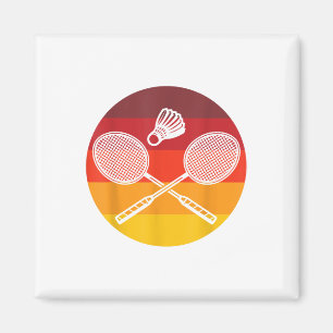 Badminton Grafisch Badminton Speler Shuttle Sporte Magneet