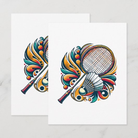 Badminton Grafisch Informatiekaartje (Voorkant / Achterkant)
