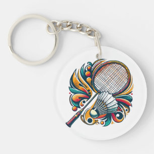Badminton Grafisch Sleutelhanger