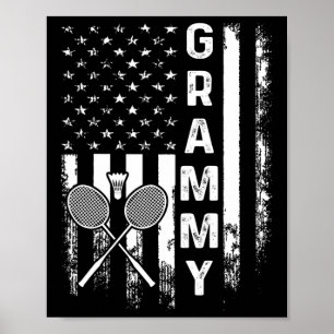 Badminton Grammy Amerikaanse Vlag Vintage Christma Poster
