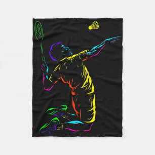 Badminton Graphic Badminton Player Shuttle Sports Fleece Deken