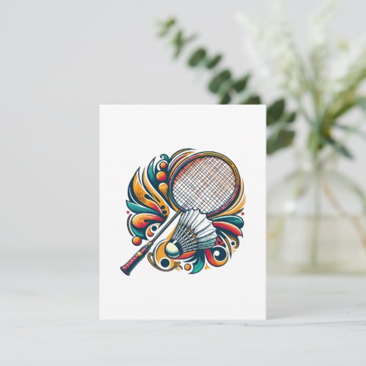 Badminton Graphic Informatiekaartje (Staand voorkant)