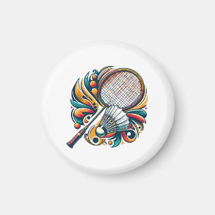 Badminton Graphic Magneet