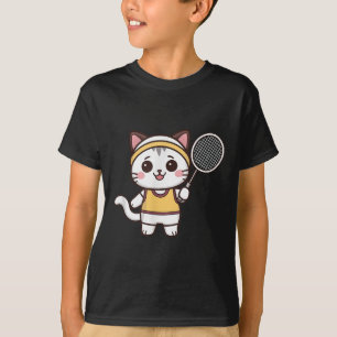 Badminton Grappige Kat Vrouwen Meisjes Badminton S T-shirt