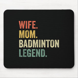 Badminton Grappige Vrouw Moeder Legende Vintage Mo Muismat