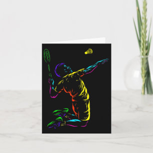 Badminton Guy Sketch Racquet Sport Shuttle Kaart