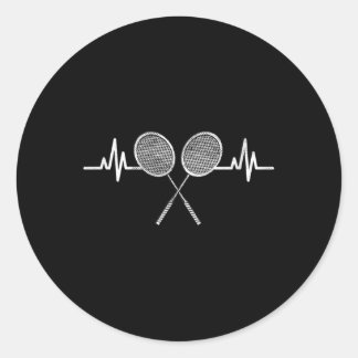 Badminton Hartslag Sportieve Enthousiasten Sportie Ronde Sticker