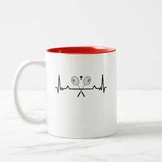 Badminton Heartbeat Gift mama papa Tweekleurige Koffiemok