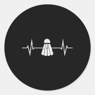 Badminton Heartbeat T Shirt Grunge Gift Player Coa Ronde Sticker