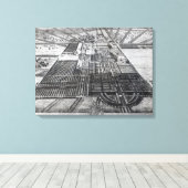 Badminton House in de provincie Gloucester Canvas Afdruk (Insitu (Houten vloer))