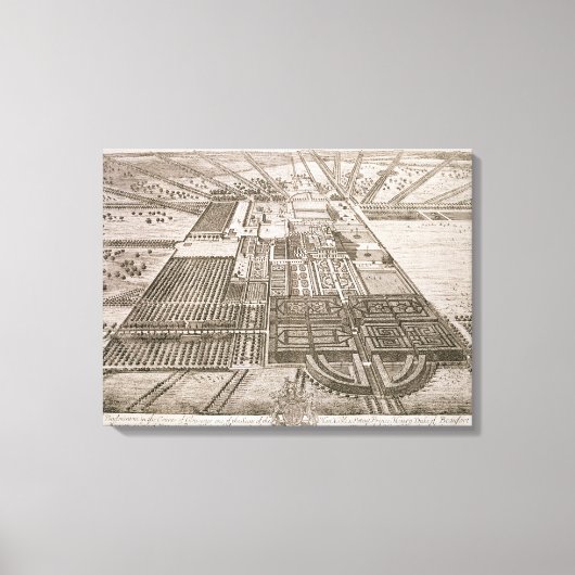 Badminton House in de provincie Gloucester, engra Canvas Afdruk (Voorkant)