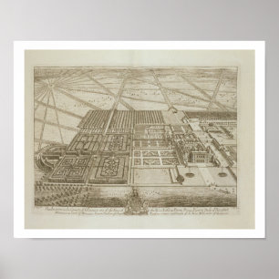 Badminton House in de provincie Gloucester, engra Poster