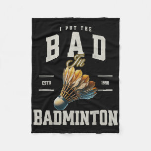 Badminton ik stop de slecht in badminton shuttle fleece deken