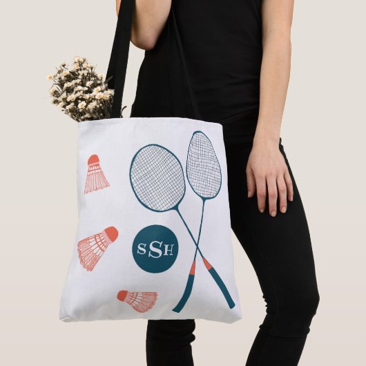 Badminton illustratie  tas MONOGRAMMED (Dichtbij)