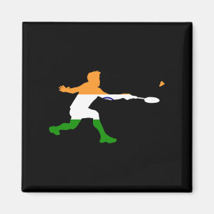 Badminton Indian Flag Racquet Shuttle Mannen Playe Magneet