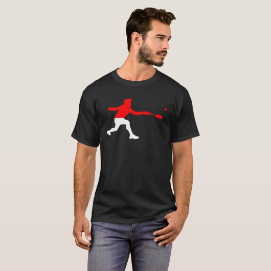 Badminton Indonesian Flag Racquet Shuttlecock Men T-shirt (Voorkant volledig)
