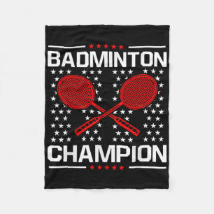 Badminton Kampioen Badminton Speler Shuttle Sporte Fleece Deken