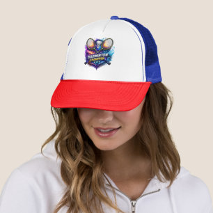 Badminton Kampioen Grafische Schuim Trucker Hoed Pet