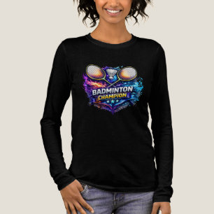 Badminton Kampioen Kleurrijk Grafisch Dames Lange Tri-Blend Shirt
