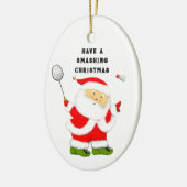 Badminton-kerstcollectibel Keramisch Ornament (Links)