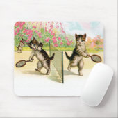 Badminton Kittens Vintage Kunst Muismat (Met muis)