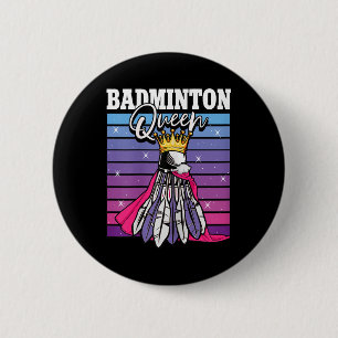 Badminton Koningin Shuttle Speler  Ronde Button 5,7 Cm