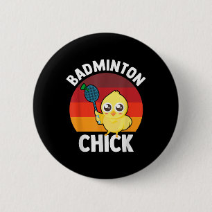 Badminton Kuiken Badminton Speler Shuttle Sporten Ronde Button 5,7 Cm