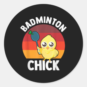 Badminton Kuiken Badminton Speler Shuttle Sporten Ronde Sticker