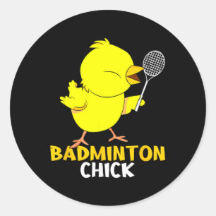 Badminton Kuiken Kip Birdie Vrouwen Badminton Ronde Sticker