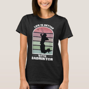 Badminton Leven Grappige Shuttle Retro Game T-shirt