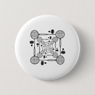 Badminton Liefde Team Speler Coach Ronde Button 5,7 Cm