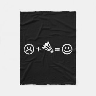 Badminton Makes Happy Funny Shuttle Badminton Play Fleece Deken