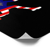 Badminton Maleisische vlag Racquet Shuttle Mannen Poster (Hoek)
