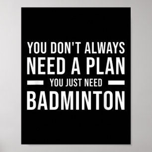 Badminton Mannen Vrouwen Kinder Grappig Poster