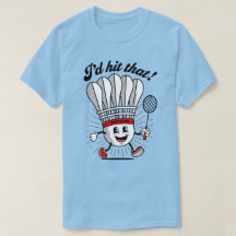 Badminton mascotte "Ik zou dat raken!"