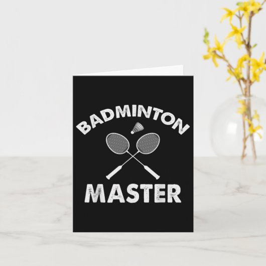 Badminton Master Funny Badminton Player Shuttle RA Kaart (Gele Bloem)