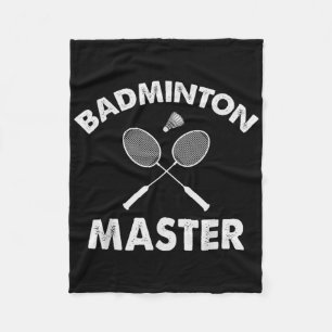 Badminton Master Grappige Badmintonspeler Shuttle Fleece Deken
