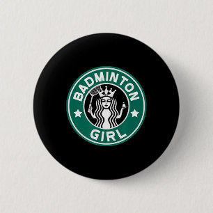 Badminton meisje voor Tiener op school team grappi Ronde Button 5,7 Cm